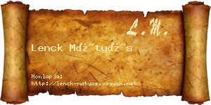 Lenck Mátyás névjegykártya