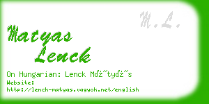 matyas lenck business card